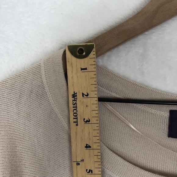 ZARA Sweater Women's Sz S Beige Wide Cuffed Raglan Scoop Comfort Morocco L/S - Picture 5 of 9